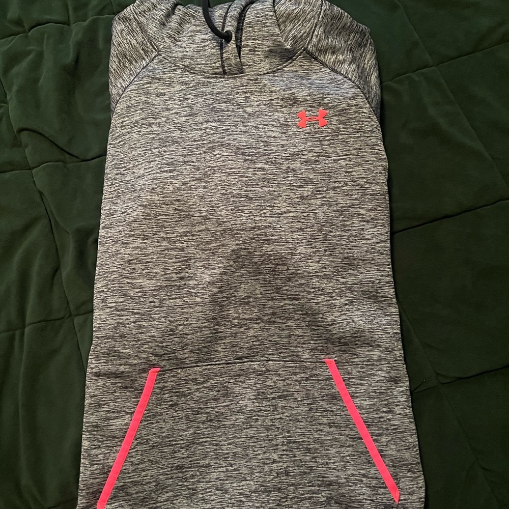 Under Armour Heathered Gray Hoodie with Neon Pink Details
